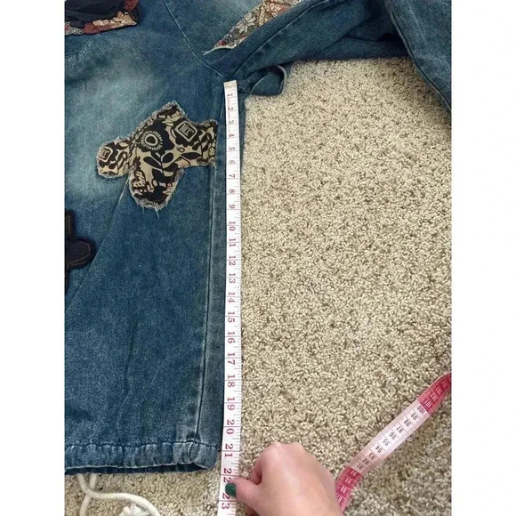 Blue Velvet Boutique Patchwork Oversized Overalls Women's Size S READ - Picture 3 of 11
